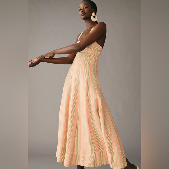 Anthropologie Maeve Square-Neck Tie-Back A-Line Dress - Picture 3 of 11